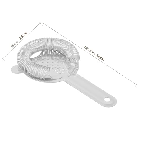 HEIHAK 10-Pack Stainless Steel Cocktail Strainers 3.9x6.5 Inch Professional Bar Tools