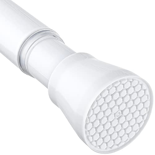 Adjustable Spring Tension Curtain Rod for Windows (28-48 In) - White