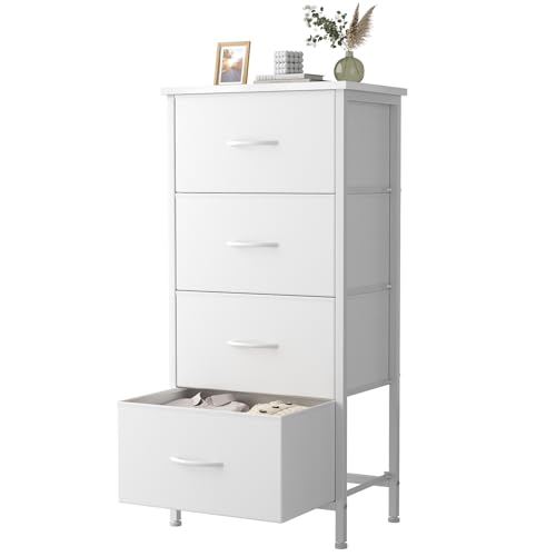 Sweetcrispy 4-Drawer Fabric Dresser and Tall Nightstand Storage Tower