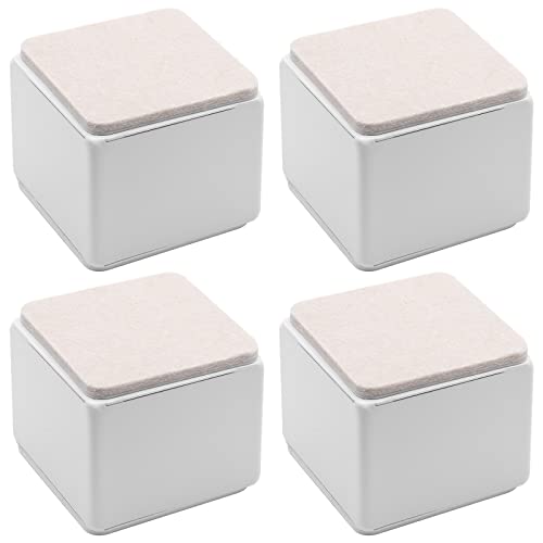 Self-Adhesive Heavy Duty Furniture Bed Risers - 2 Inch Square Lifts (4 Pack)