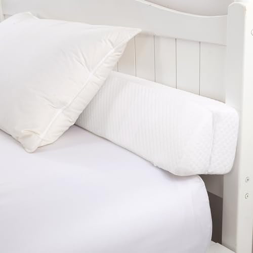 Foldable Bed Wedge Gap Filler Pillow for Headboard & Mattress - White