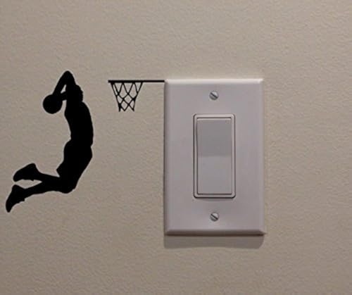Basketball Player Slam Dunk Light Switch Vinyl Wall Decal Sticker