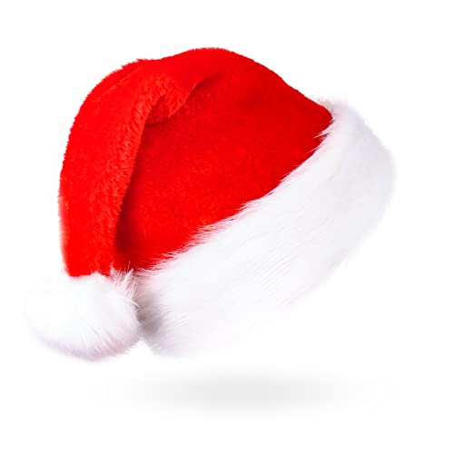 6 Pack Santa Hats for Christmas Holiday Party - Red & White Adults Costume Accessories