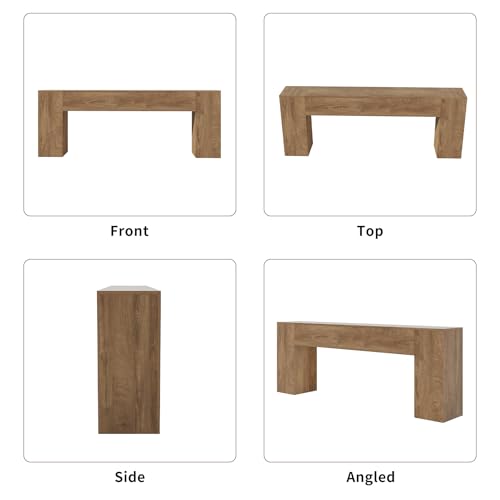 86-Inch Extra Long Console Table, Farmhouse Sofa Table in Natural Oak