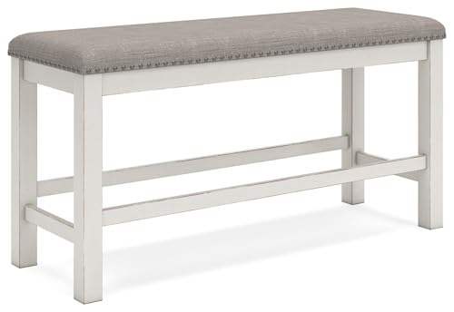 49-Inch Farmhouse Counter Height Dining Bench with Upholstered Seat