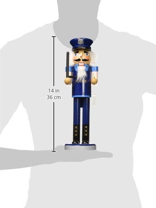 Santa's Workshop 70060 Policeman Nutcracker, 14" Tall, Blue/Black