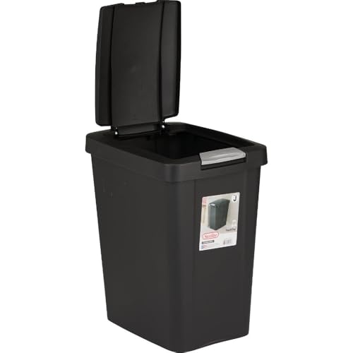 7.5 Gallon Slim TouchTop Wastebasket Black Trash Can