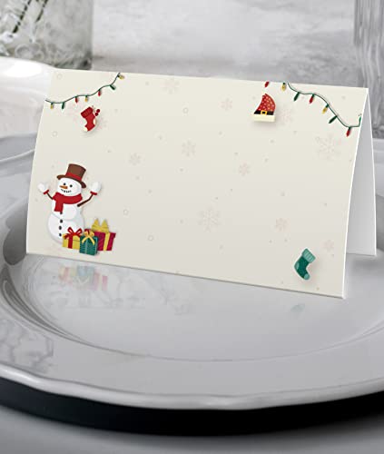 Tesedupoole Multicolorsd87 Christmas Food Tent Labels 25 Pack - Table Place Cards for Holiday Parties