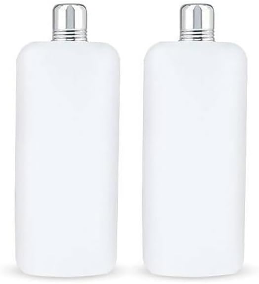 Franmara 26 oz Travel Flask Set of 2 Stainless Steel & Plastic Drinking Bottles