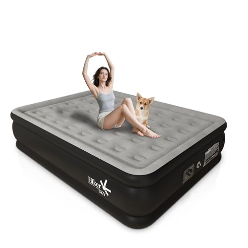 Full Air Mattress with Built-In Pump, Quick Inflation, 18" Gray