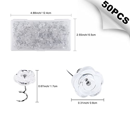 50Pcs Upholstery Twist Pins with Rose Heads for Slipcovers