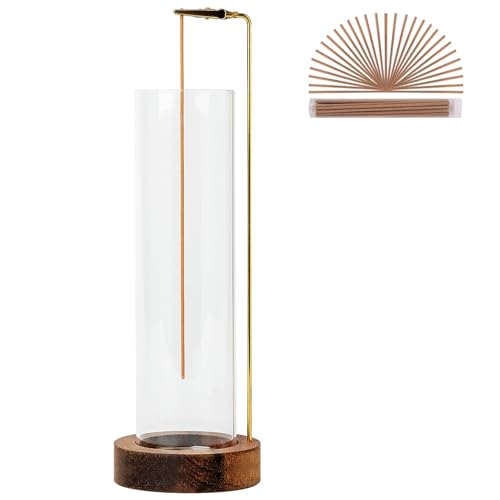 Upside Down Incense Holder with Glass Ash Catcher and 30 Incense Sticks