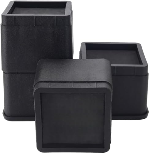 Heavy-Duty 3-Inch Bed Risers - Non-Slip Furniture Lifters (4-Pack, Black)