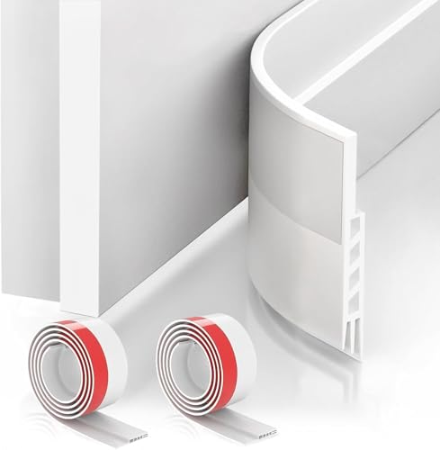 2-Pack Door Draft Stopper Seal - Self-Adhesive Door Sweep (2" x 39", White)