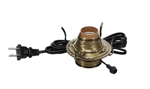 Electric Burner Antique Brass Plated with Black Cord & Switch