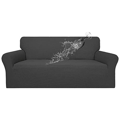 100% Waterproof Couch Cover - Stretch Jacquard 3-Cushion Sofa Slipcover