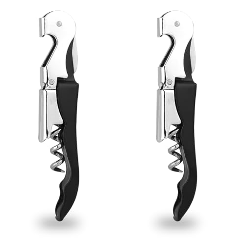 Black 2 PCS Waiter Corkscrew Wine Opener Heavy Duty Bottle Openers