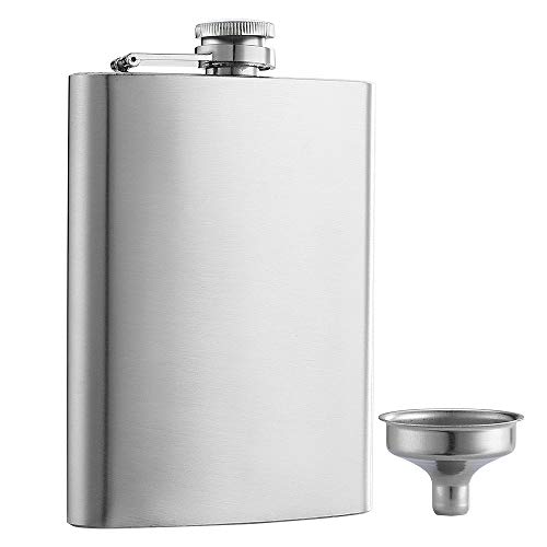 8oz Stainless Steel Flask with Funnel Set - Discreet, Leakproof, Portable Drinking Bottle