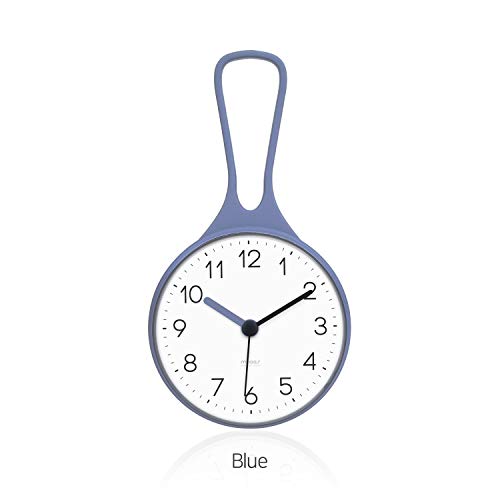 Waterproof Shower Clock with Suction Cup, Non-Ticking Bathroom Wall Clock