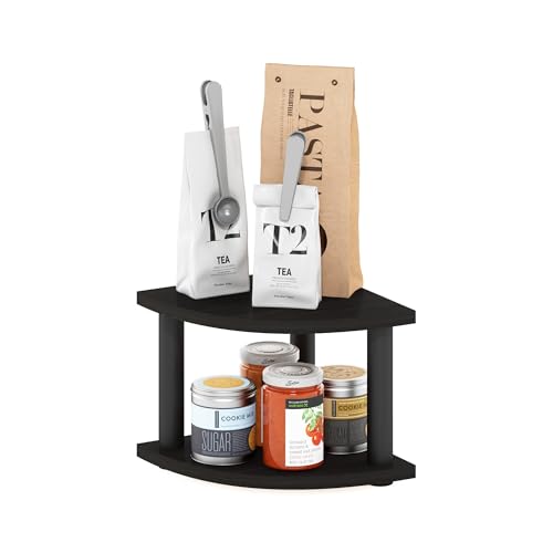2-Tier Corner Kitchen Countertop Organizer Shelf, Espresso