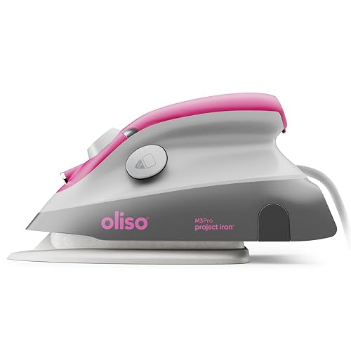 Oliso M3Pro Mini Steam Iron - Precise Sewing & Travel Iron - Raspberry