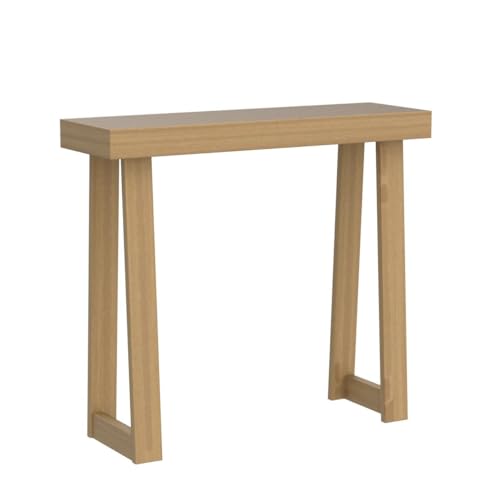 Solid Wood Classic Console Table, 36 Inch Narrow Entryway Table - Pecan