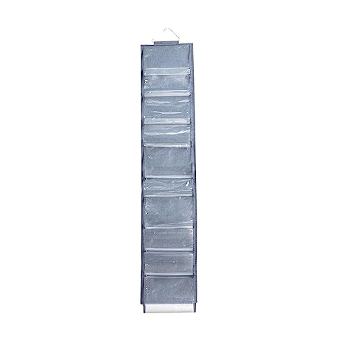 Household Essentials Over-The-Door Cotton Blend and Plastic Shoe Organizer with 20 Storage Pockets, Denim