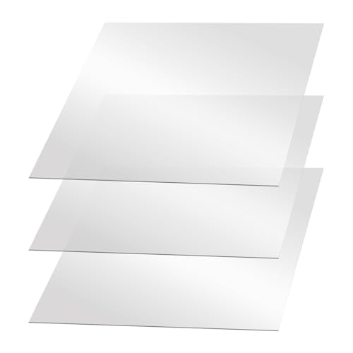 3-Piece Two-Way Mirror Acrylic Sheets, 12 x 12 Inch See-Through Panels