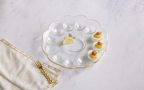 Mud Pie Christmas Gold Edge Deviled Egg Tray Set