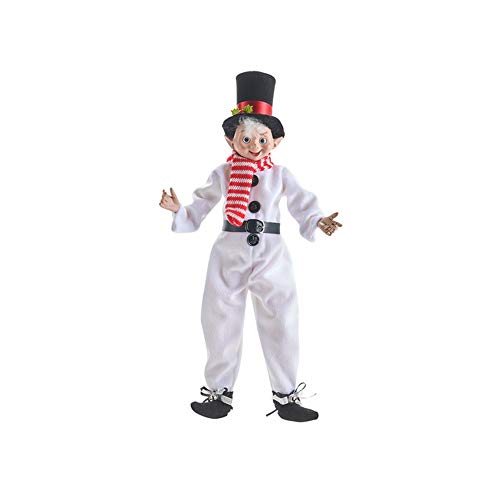 RAZ Imports 16" Snowed-In Snowman Elf Figurine – Posable Holiday Decoration