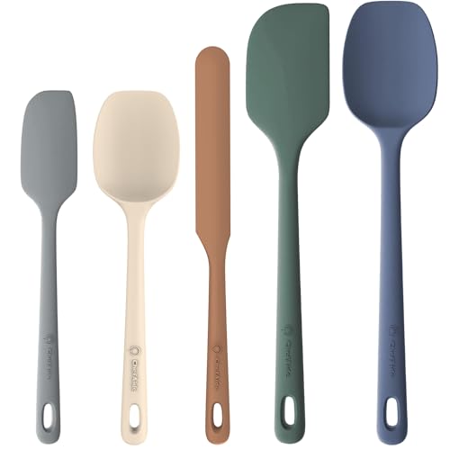 5-Piece Heat-Resistant Silicone Spatula Set for Nonstick Cookware