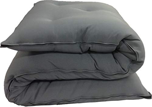 Twin Size Traditional Japanese Floor Futon Mattress, 3-Inch Thick Gray Mat