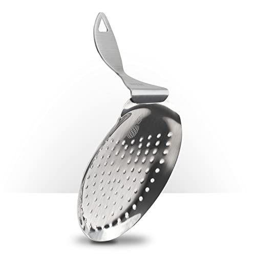 Piña Barware The Bender Julep Style Cocktail Bar Strainer - Brushed Finish, 1 Pack