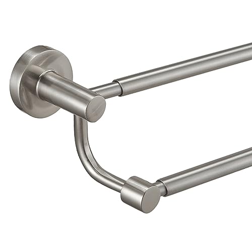Adjustable Double Towel Bar, 16-26 Inch Wall Mounted Stainless Steel Rack