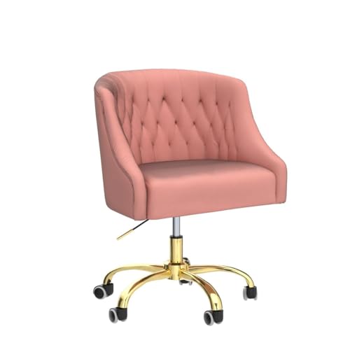 Velvet Office Desk Chair, Adjustable Swivel Vanity Chair with Gold Base