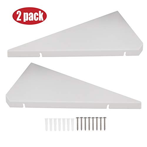 Floating Corner Wall Shelves - Set of 2 Waterproof ABS Shelves for Home Decor