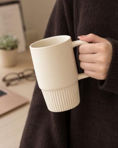 20oz Ceramic Tea Mug with Stainless Steel Infuser - Matte Buttercream