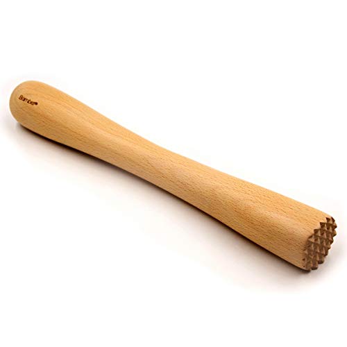 Bamber Extra Long Wooden Cocktail Mojito Muddler - 12 x 1.6 Inches Bar Tool