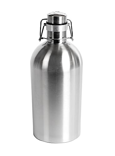 64 oz Stainless Steel Beer Growler with Secure Swing-Top Lid