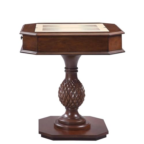 Square Game Table with Reversible Checkers and Backgammon Board