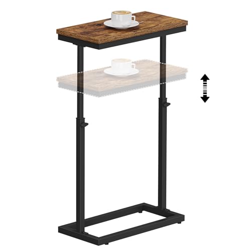 Adjustable Height Side Table, Tall Sofa Couch Table for Living Room