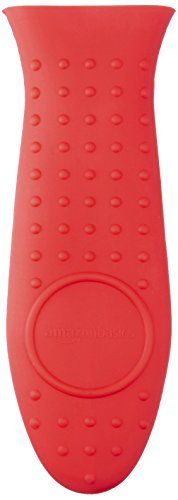 Heat-Resistant Silicone Pot Handle Cover, Non-Slip Skillet Grip, Red