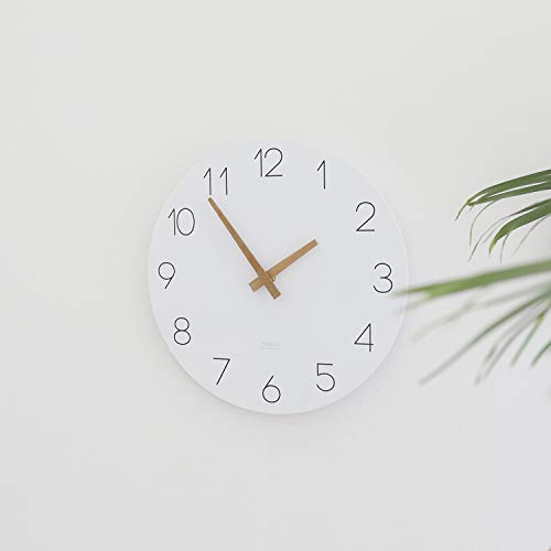 12-Inch Silent Wooden Wall Clock, Minimalist Non-Ticking Modern Analog Clock