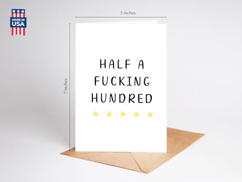 Funny 50th Birthday Card - Sarcastic Gift for Him or Her