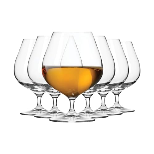 Krosno Cognac Glasses Set of 6, 18.6 oz, Elegant Lead-Free Crystal
