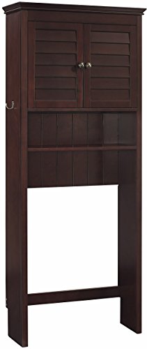 Crosley Lydia Over-the-Toilet Bathroom Cabinet - Large Espresso Coastal Style