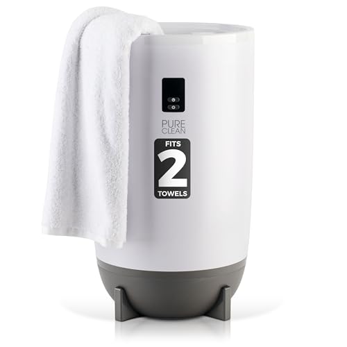 PURE CLEAN Gray Portable Towel Warmer Bucket with Fragrance Dispenser, Auto Shut-Off, Adjustable Timer, Spa-Style Heating