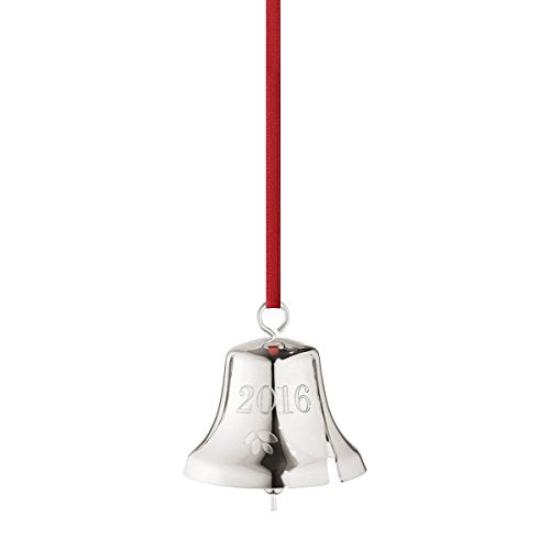 2016 Annual Christmas Bell Ornament, Palladium Plated Holiday Decoration