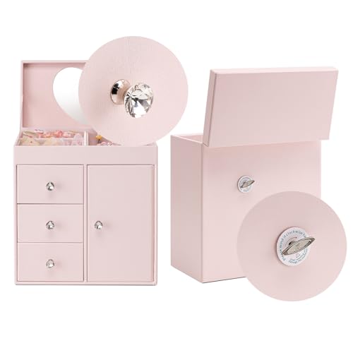 Musical Jewelry Box for Girls with Spinning Ballerina and Mirror, Pink