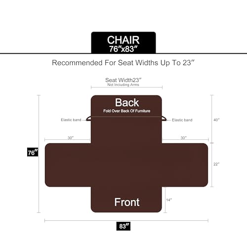 Reversible Recliner Chair Cover - Dark Grey, 23" Armchair Protector, Washable & Water Repellent